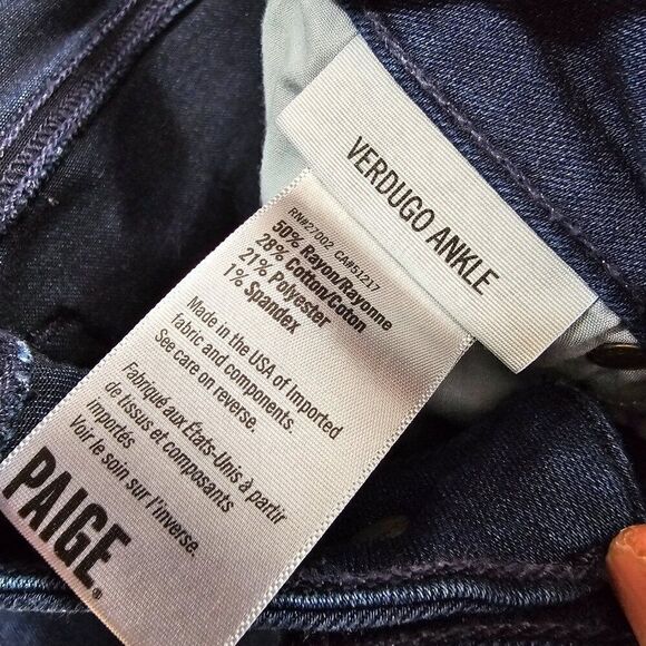 EUC LIKE NEW PAIGE VERDUGO KANIKA ANKLE DARK WASH JEANS SIZE 30 - Picture 11 of 15